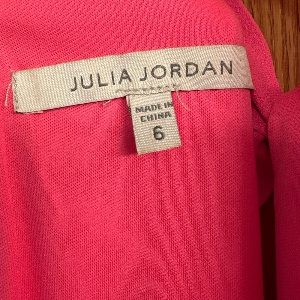 Julia Jordan Knot-Neck Tulip-Hem Midi Dress Bubblegum Pink Women’s Size 6 - Picture 4 of 6
